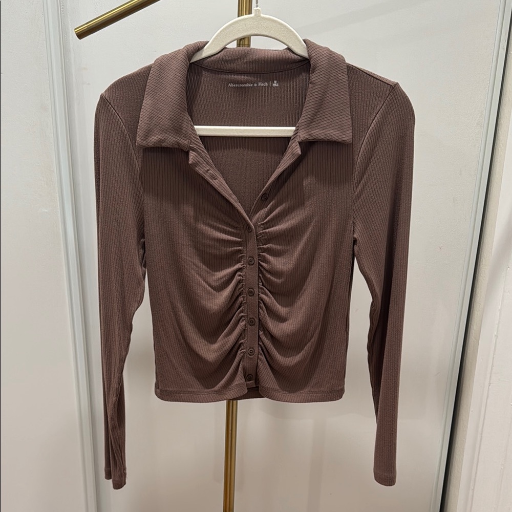 Abercrombie Ribbed Button-Up Top